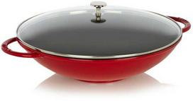 STAUB Wok żeliwny su dangteliu 30 cm, raudona