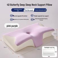 Home Neck Support Crescent Memory Foam Pillow - Zero Pressure & Slow Rebound Single Pillowcase white
