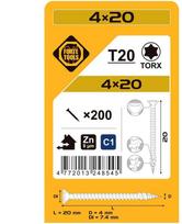 Forte_Tools Įrankiai FORTE TOOLS, 4×20 mm, ZN, TX20, 200 vnt.