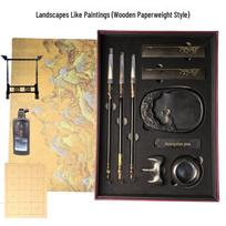 A Thousand Miles of Rivers and Mountains: Deluxe Calligraphy Set with Inkstone, Brush, Pen, Ink, and Paper - Perfect High-End Gift Box