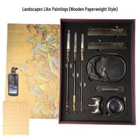 A Thousand Miles of Rivers and Mountains: Deluxe Calligraphy Set with Inkstone, Brush, Pen, Ink, and Paper - Perfect High-End Gift Box