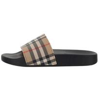 Burberry Check Print Slides Archive Beige Women's 80570371 EU 37 gray