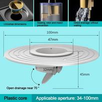 Brass Floor Drain Core Fast Drainage Odor And Insect Proof Drain Sink Strainer Shower Backflow Preventer Filter Plug gray