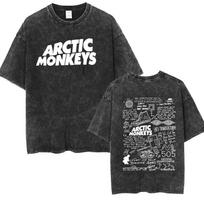 Retro Rock Arctic Monkeys Muzikos Albumo Grafiniai Marškinėliai Vyriški Vintažinio Skalbimo Dideli Trumpomis Rankovėmis S black
