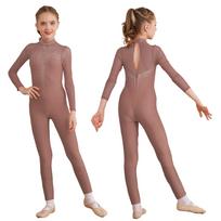 Vaikų baleto džiazo šokių apranga Splice Bodysuit ritminė gimnastika scenos apranga pasirodymas kostiumas mergaičių dailiojo čiuožimo vienetas 15-16 Years pastelinės rožinės spalvos