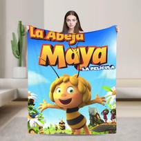 Bitė Maja Antklodė Super Šilta Juokinga Pliušinė Lovos Patalynė Metimai Ant Sofos Kėdės Lovos Lėktuvo Kelionės Flanelinis Patalynės Užtiesalas Lovos Dangalas Size: 180*230cm, Weight: 280 GSM