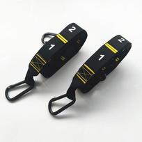 Reguliuojami beržiniai gimnastikos žiedai patalpų treniruotėms - Tinka suaugusiems ir vaikams_TRAUKIMOSI rinkinys 2 x 3.8cm straps + 4 detachable hooks gray