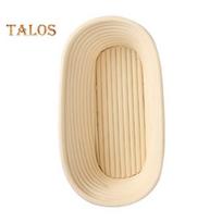 Fermentacinis rotango krepšelis, skirtas raugintai duonai kepti Rankų darbo apvalus ovalus rinkinys Namų dekoro virtuvės pagalbininkas 25 cm beige