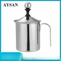 Stainless Steel Manual Milk Frother Pitcher gray