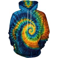 Colorful Vortex Spiral Stripe Pattern Hoodies 3D Tie-dye Printed Hippie Long Sleeved Sweatshirt Hoodie Spring Y2k Men Clothing 5XL blue