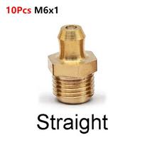11Pcs M1-M11 Brass Grease Nipple Brass Straight 11 Degree 91 Degree Grease Zerk Nipple Flat Smooth Mouth Thread Fitting beige