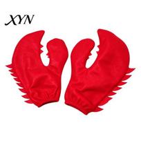 Stage Performance Character Costume 1 Pair Funny Lobster Crab Claws Gloves, Novelty Adults Themed Event Outfit Claw for Halloween Costume, Carnival 1 Pair red