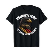 T Shirt with GerUnisex Text  Heimatliebe ist kein Verbrechen  vintage Washed Versatile Slightly Stylish Unisex streetwear M juoda