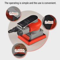 5mm Diameter Orbit Pneumatic Polisher Machine Light Weight Palm Sander  For Wood Sanding 75x100
