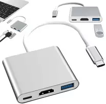 USB-C adapteris 3-in-1 su HDMI ir USB 3.0