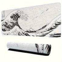 Hokusai The Great Wave Off Kanagawa Large Mouse Pad Antislip Rubber Base Desk Mat 30x80x0.2cm white