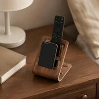 Wood Table Storage Rack Brown Remote Control Rack Space-Saving Remote Controls Holder  Home Use Dark Color black