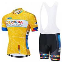 Colombia Cycling Team Jersey Bib Shorts Set Men Women Riding Performance Wear L