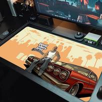 Grand Theft Auto Pelės Padas Didelis Žaidimų Stalo Pagalvėlė Neslystantis Nešiojamojo Kompiuterio Planšetinio Kompiuterio Didelis Pelės Padas XXL Kilimėlis Mini PC Žaidimų Kilimėlis Su Užrakintu Kraštu 30cmx60cm(11.8x23.6inch) beige