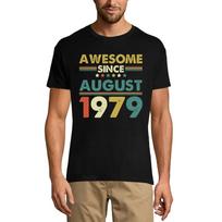 ULTRABASIC Men's T-Shirt Awesome Since August 1979 - Gift for 42nd Birthday Tee Shirt M juoda