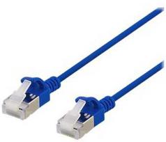 DELTACO U/FTP Cat6a tinklo kabelis, plonas, 3,8 mm skersmens, 1 m, mėlynas