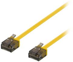 DELTACO U/UTP Cat6a tinklo kabelis, plokščias, 2 m, 1 mm storio, geltonas