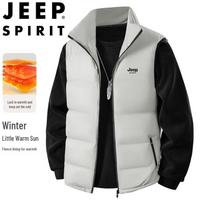 JEEP SPIRIT Men's Padded Stand Collar Outdoor Vest XL smėlis