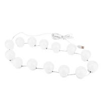 LED Bulb Mirror Light Vanity USB Touch Switch Mirror Lamp Kit Lens Headlight Bulbs Kit 14 Bulbs white