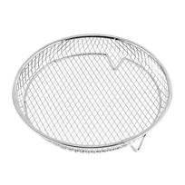 Stainless Steel Multifunctional Air Fryer with Grill, Steaming, Dehydrating, and Filtering Racks white