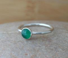 Green Onyx Ring, Stacking Ring, 925 Silver Ring, Women Ring, Gemstone Ring, Handmade Ring, Birthday Gift, Silver Jewelry 8.5 gray