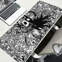 Didelis žaidėjo klaviatūros ir pelės kilimėlis XXL nešiojamam kompiuteriui neslystantis stalo padėkliukas karštas žaidimas Hollow Knight anime guminis kilimas PC biuro reikmenys 30cmx80cm(11.8x31.5inch)