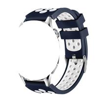 Two Tone Band for Huawei Watch GT5 46mm Porous Silicone Silver Buckle Strap Compatible with Huawei GT4 GT3 GT2 GT 46mm 22mm universal black