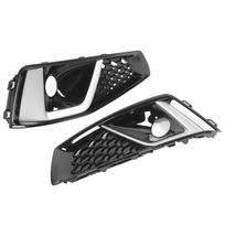2pcs Front Bumper Fog Light Grill Car 8WD807682J 8WD807681J Fit for A4L 2018?2020 black