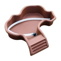 Turtle Pool Reptile Water Dish With Ramp Easy-Clean Soaking Tub Aquarium Animals Food Feeder For Breeding Enclosure Landscaping China Mainland gray