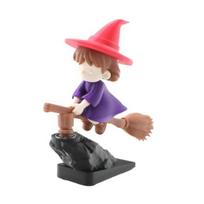 Wizard Broomstick Drift Ornament Fun Motion Activated Dynamic Flying Car Dashboard Decor Fantasy Gifts for Enthusiasts Vehicle Interior Decor violetinė