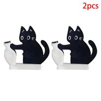 Acrylic Cat Whiskers Collection Ornaments Magnetic Cartoon Cat Hair Storage Memorial Box Black Cat Pushing Vase Decor A2 white