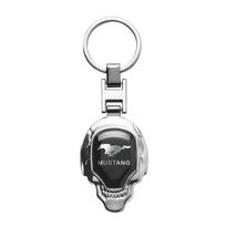 3D Metalinis Automobilio Kaukolės Emblema Raktų Pakabukas Automobilio Aksesuarai Ford Ranger Kuga Fiesta Focus 2 3 Mk3 Mk4 Mustang Mondeo Ecosport Shelby GT9 gray