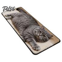 Non-slip Backing Carpet Cute Cat Shape Bathroom Rug, 3D Simulation Modeling, Soft Imitation Cashmere Rug Absorbent Floor Mat, Decorative Mat for Home 60cm pilka