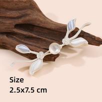 Handmade Plum Blossom Jade Bead Frog Button Chinese Style Pankou Closure for Qipao, Vintage Flower Petal Sew-on Embellishment
