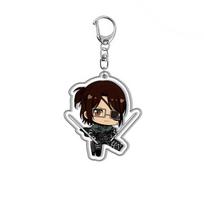 Attack on Titan Keychain Eren Yeager Mikasa Ackerman Acrylic Double Sided Keychain Anime Merchandise Gift for Fans Collectible 55mm black
