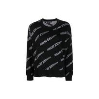 Armani Exchange Ss23 Letter Logo All Over Print Crewneck Sweatshirt Women sweatshirt Black 3RYM1B-YMZ1Z-18273 S black