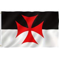 [] 1pc Multi-Size Optional Templar Flag - Vibrant Colors and UV Fading Resistant - Canvas Head and Double Stitch - Roman Catholic Church Flag, Polyest 60x90cm red