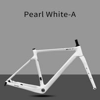 BXT-135 Žvyro dviračio rėmas anglies pluošto 700C/27.5er diskiniai stabdžiai anglies pluošto žvyro dviračio rėmo komplektas BXT Pearl White Gloss-58 balta