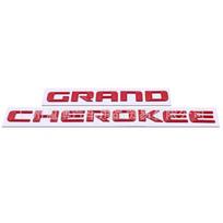 Suderinamas su senesniais JEEP Grand Cherokee: Sparno ir durų šoninė emblema lipdukas raudona