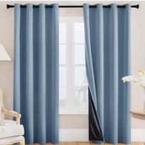 1 PC Blackout Curtains UV Protection, Heat-Resistant, Light-Blocking Drapes for Living Room & Bedroom, Window Curtains 100% Blackout Thermal 132*274cm（52in*108in）1PCS white