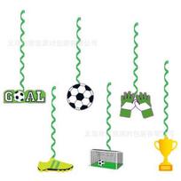 Futbolo tema Dekoracija Šventė Vienkartinių stalo reikmenų rinkinys, Vaikų gimtadienio šventės scenos dekoravimo reikmenys 6pcs football spirals