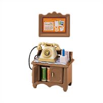 Sylvanian Families Furniture Stand ST Mark Certified Toy Dollhouse for Ages 3 and Sylvanian Families by Epoch [Telephone Set] Ka-501 Up, beige