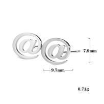 symbol Stud Earrings At Percentage Exclamation Question Mark Women Stainless Steel Gold Black Mini Earring Studs white