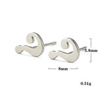 symbol Stud Earrings At Percentage Exclamation Question Mark Women Stainless Steel Gold Black Mini Earring Studs white