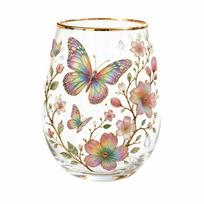 Bee Embossed Glass Cup Transparent Clear Milk Cup Multi-Purpose Glass Tea Cup  Gifts Colorful Butterfly